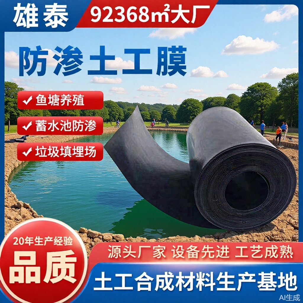 防渗土工膜单层膜物资泥浆池蓄水池地面防水HDPE光面防渗土工膜