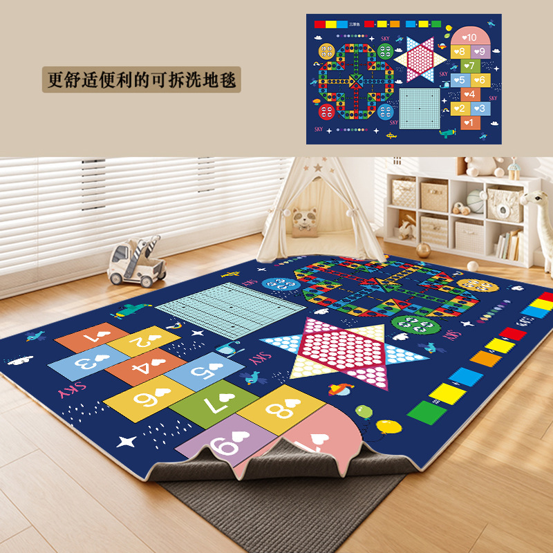 Alfombra lavable desmontable sala de niños lavable sala de estar área de lectura sofá sala de alfombra aislante de sonido almohadilla anticaídas libre de cuidado image 13