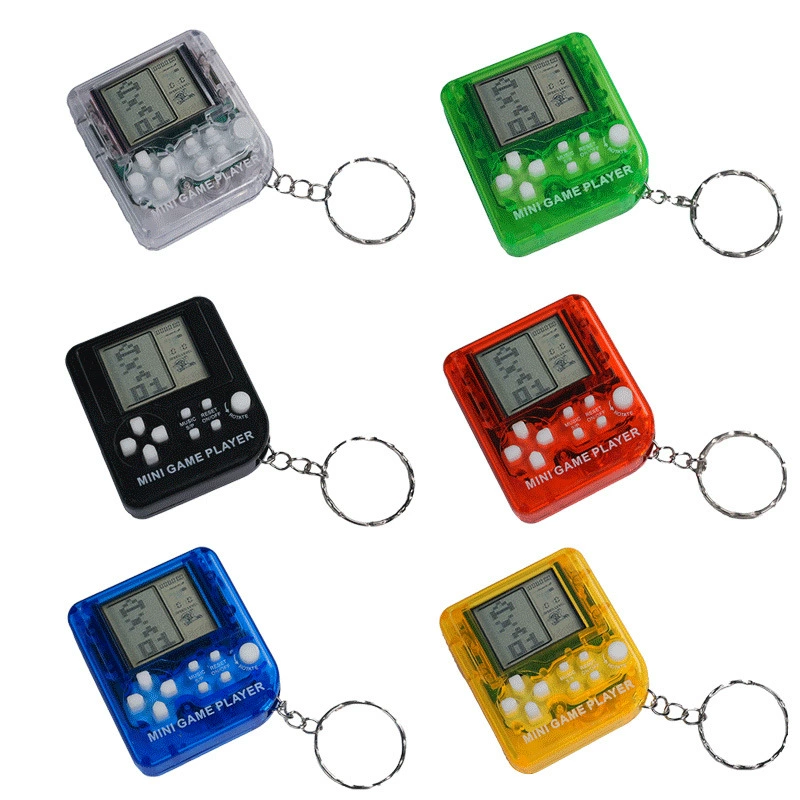 Портативная мини-электронная игровая консоль, игровая консоль «Тетрис», ностальгическая декомпрессионная игрушка, креативный подарок, брелок