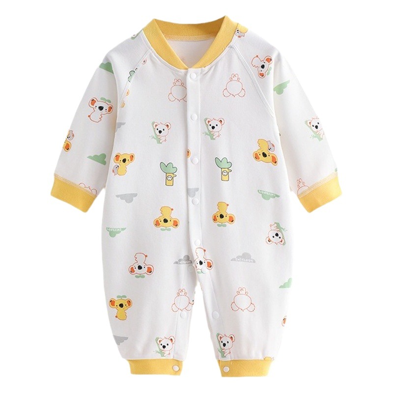 Nuevo otoño bebé recién nacido Ropa sin hueso hebilla bebé mono cuatro estaciones Snap cerrado mameluco