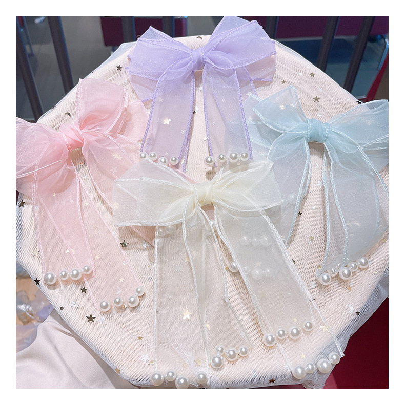 Girl's Cute Sweet Bow Knot Cloth Lace Hair Clip display picture 6