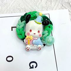 Korean Version Bold Cute Large Karkuro Melo Bead Knitted Braid Headband and Hair Tie Dual-Purpose Soft Girl Ins Rubber Band