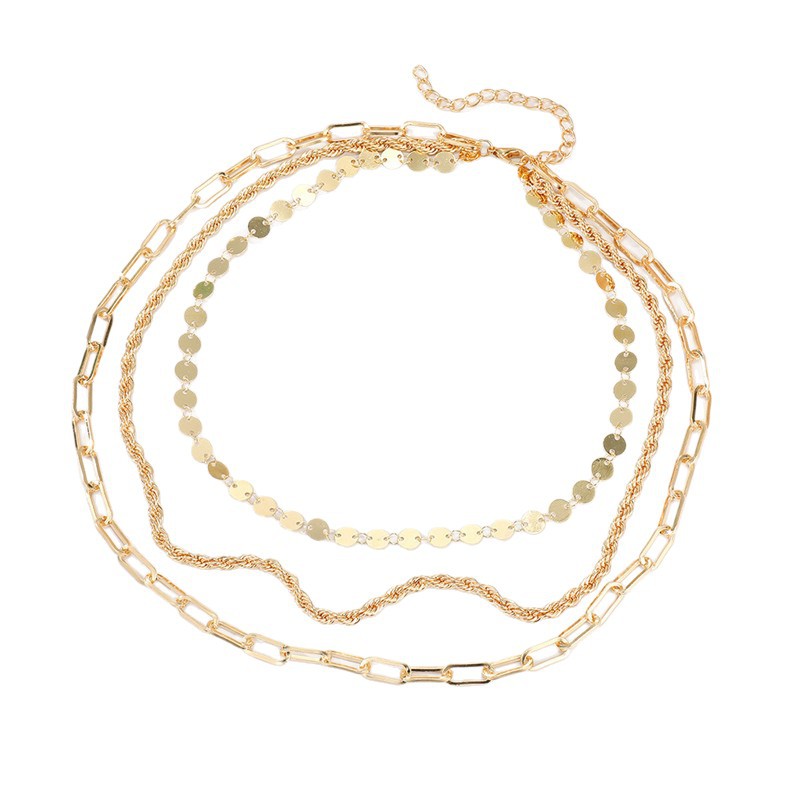 Layered Necklaces Two-tone Delicate Chain Set Gold And Silver Mix_voghion.com