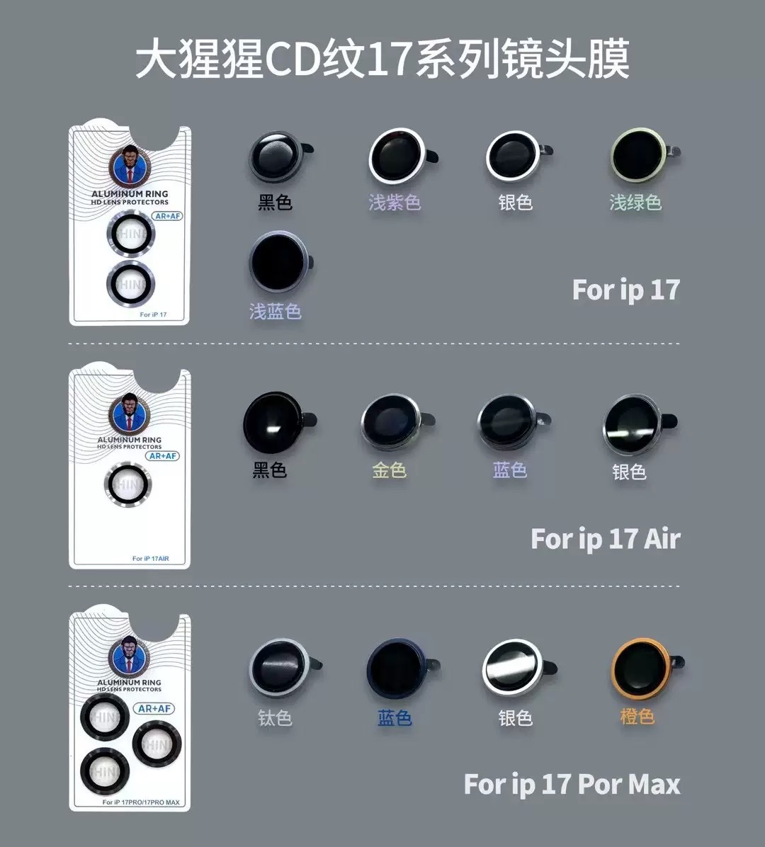 Gorilla CD película de lente para Apple 17promax posicionamiento película de lente de ojo de halcón 17pro / 17 película protectora