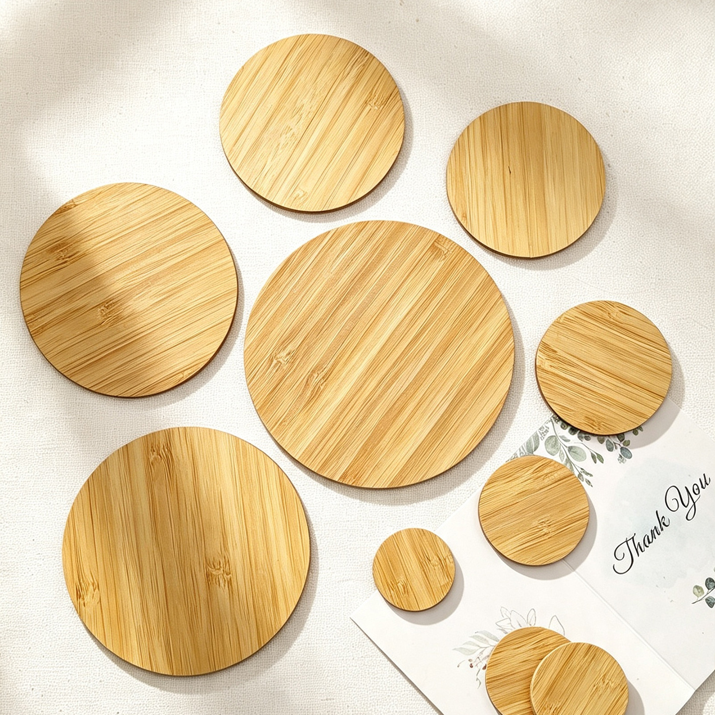 Rodajas de Bambú para DIY, Bambú, Personalizable, para Pintura y Manualidades
