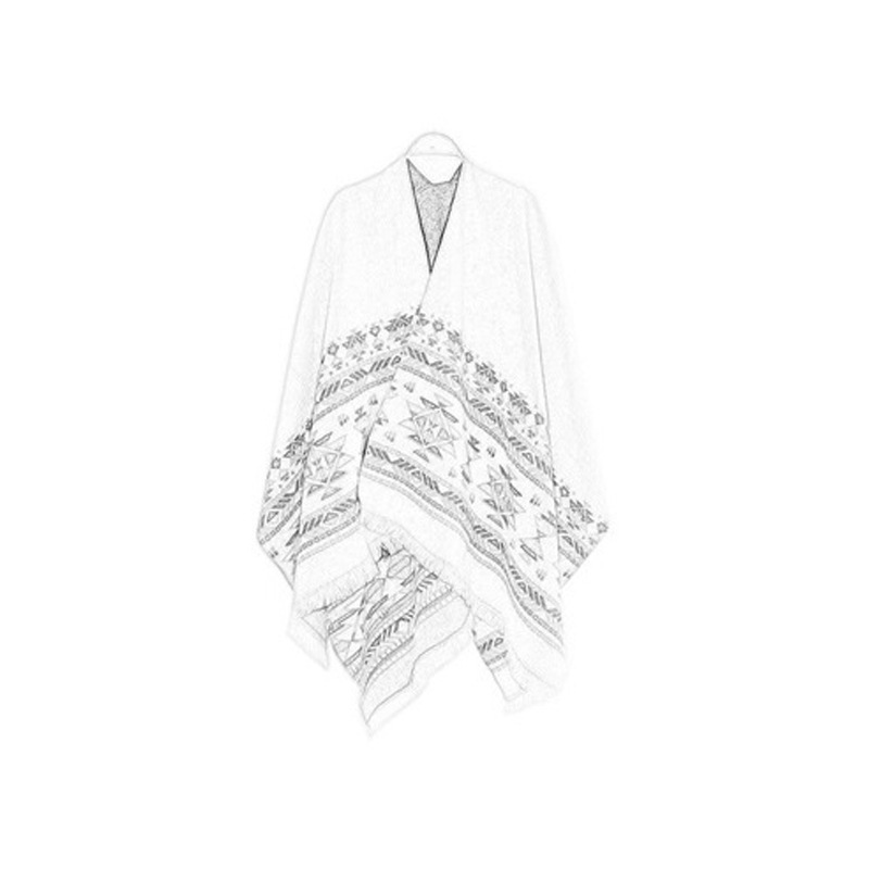 Ethnic-style Travel Shawl, For Women Only, Double-sided Cashmere Wool Scarf With Tassels, Shawl Blanket For Use In Air-conditioned Rooms._voghion.com