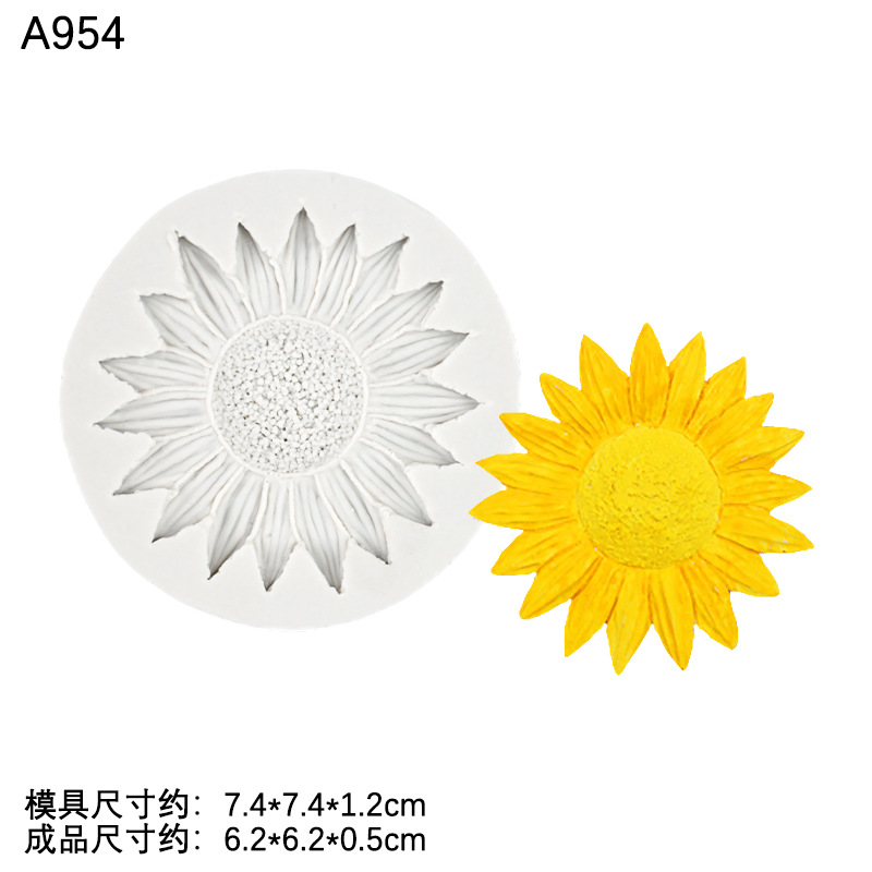 Girasol peonía crisantemo silicona fondant pastel de chocolate postre DIY hecho a mano aromaterapia coche colgante