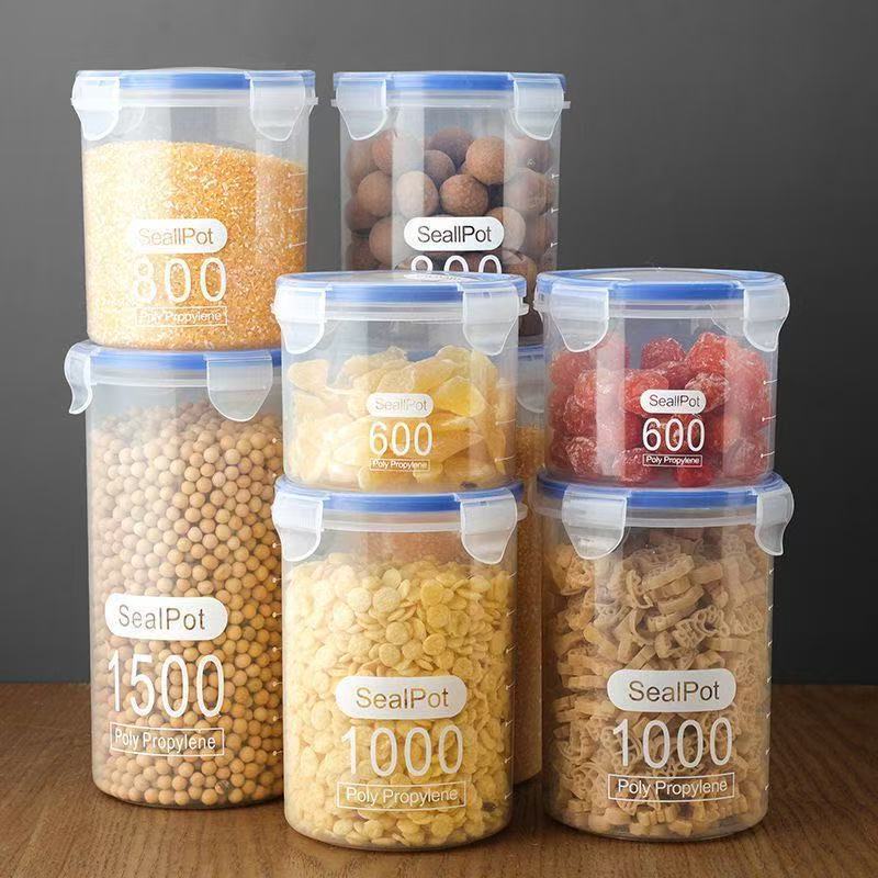 Kitchen Sealed Jars, Plastic Food Jars, Storage Jars, Grain Storage Jars, Kitchen Snacks, Refrigerator Storage