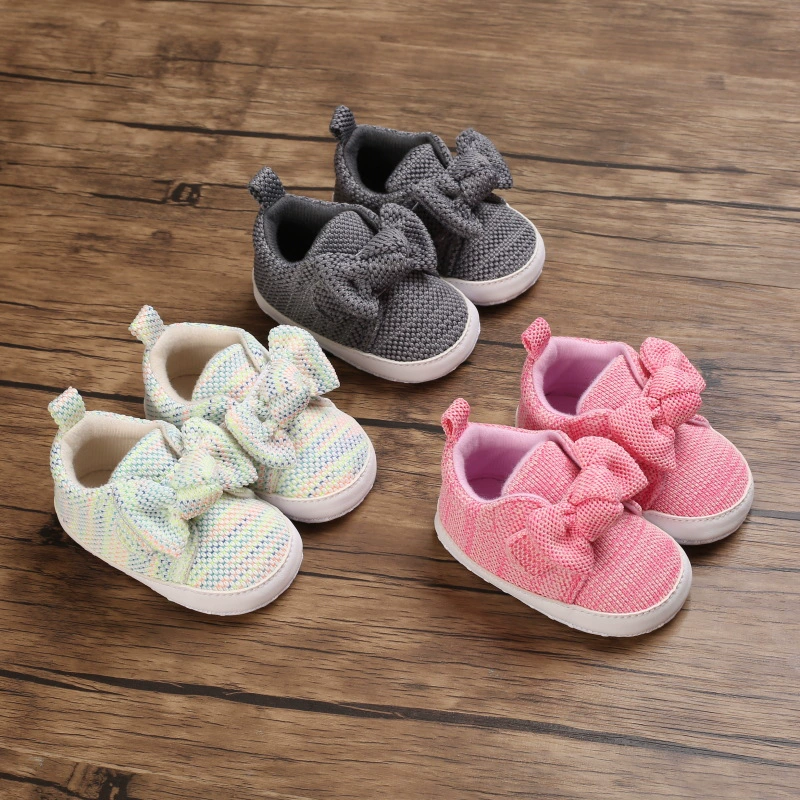 Li Hai Sheng Chunqiu От 0 до 1 года Мужская и женская детская обувь с милым бантом Повседневная обувь для малышей