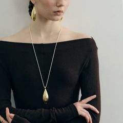 秋冬轻奢双面肌理长项链小众设计极简毛衣链轻奢高级感优雅毛衣链