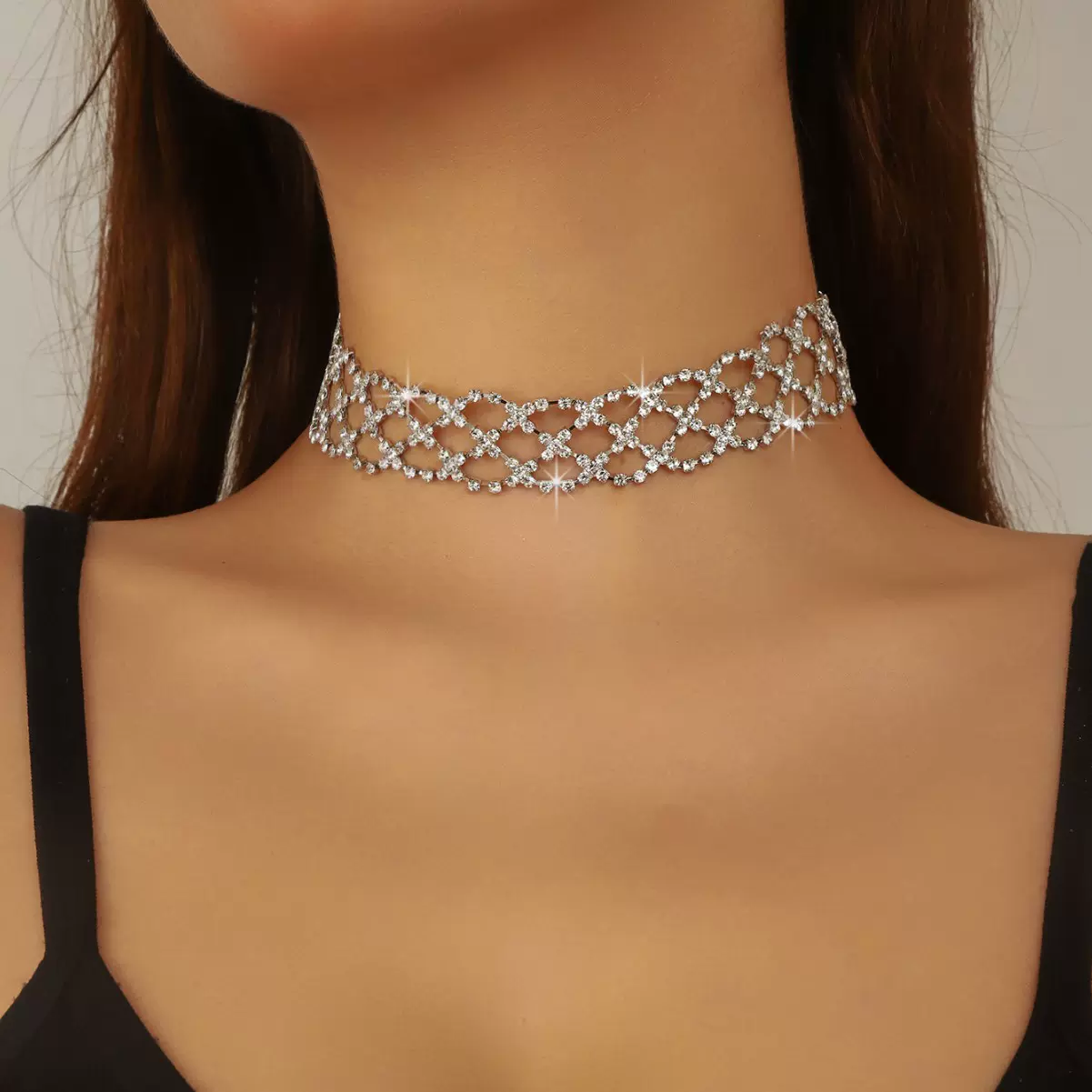 网红项链女潮德鲁纳酒店iu满月同款满钻爪链锁骨链项圈女气质颈链