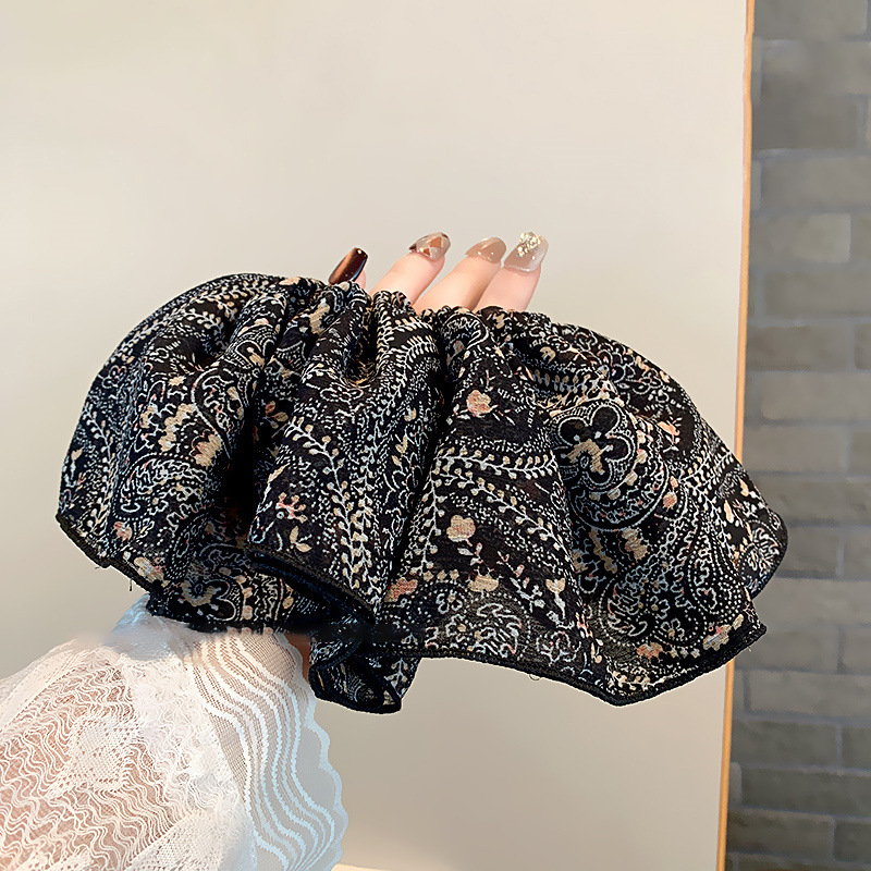 Großes Vintage Blumen Scrunchie Für Damen Modisches Haar-accessoire_voghion.com