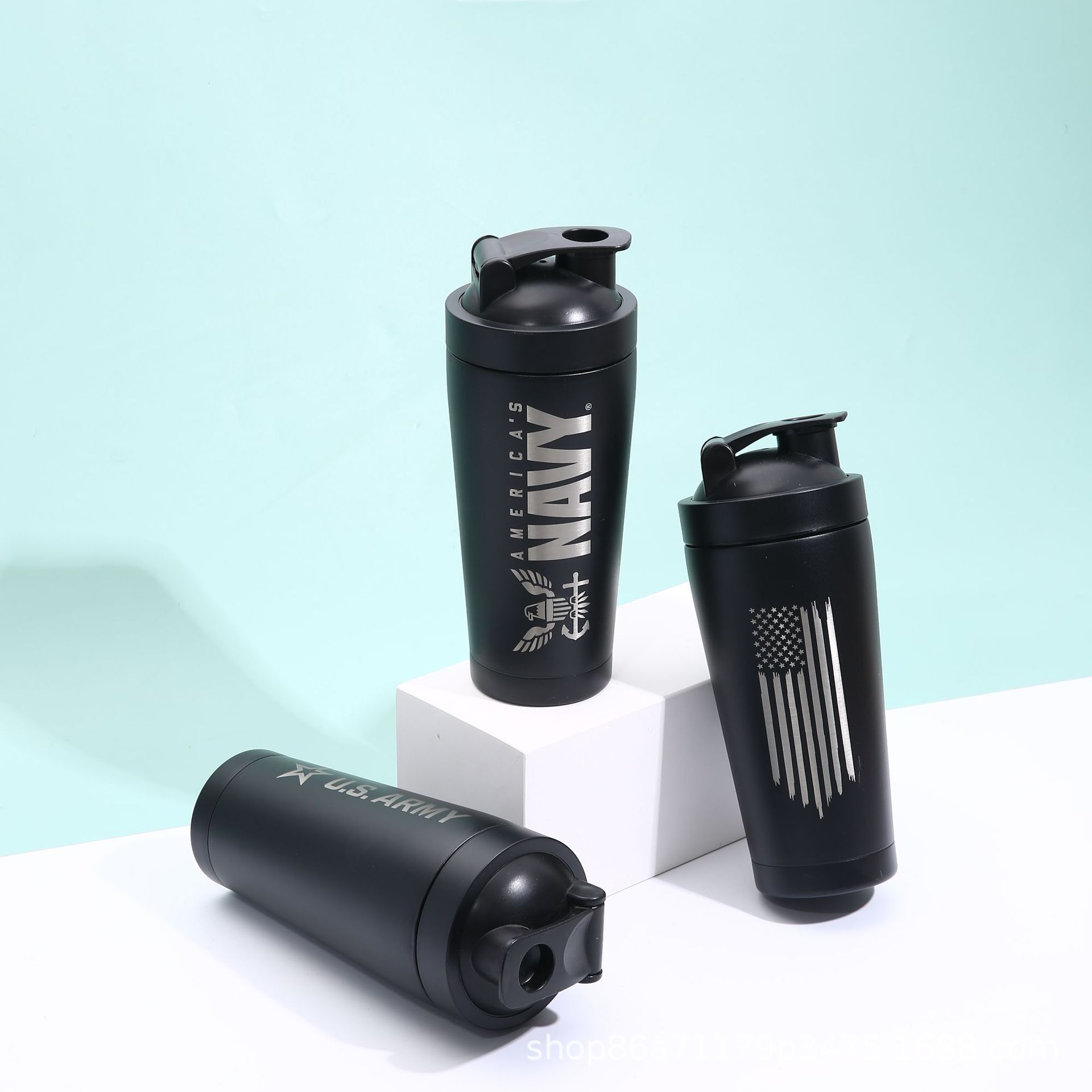 Taza de aislamiento de acero inoxidable Taza de agitación de vacío de doble capa Taza de regalo portátil Taza de calibración al por mayor