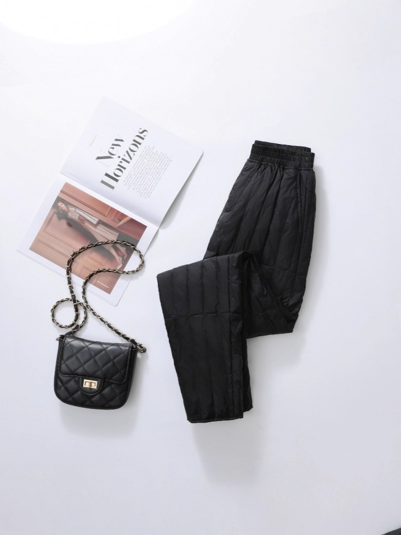 Pantalones de pluma de hombre de mediana edad, pantalones blancos de invierno grandes, ropa interior de invierno gruesa, delgada y caliente, larga image 1