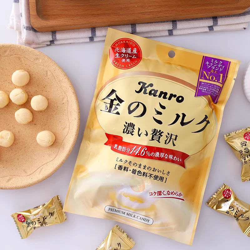 日本进口kanro甘乐特浓牛奶糖果甘露抹茶糖硬糖结婚喜糖网红零食