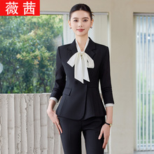黑色西装外套女2025新款职业西服套装女士工作服气质工装面试正装