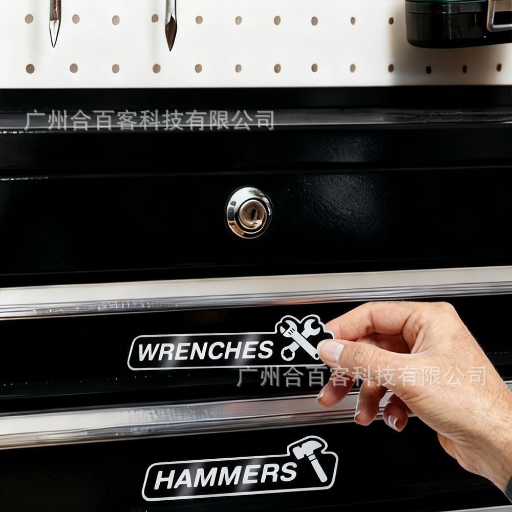 Cross-Border Best-Selling Car Toolbox Label Magnets, 12-Piece Set with Icon Toolbox Magnet Labels