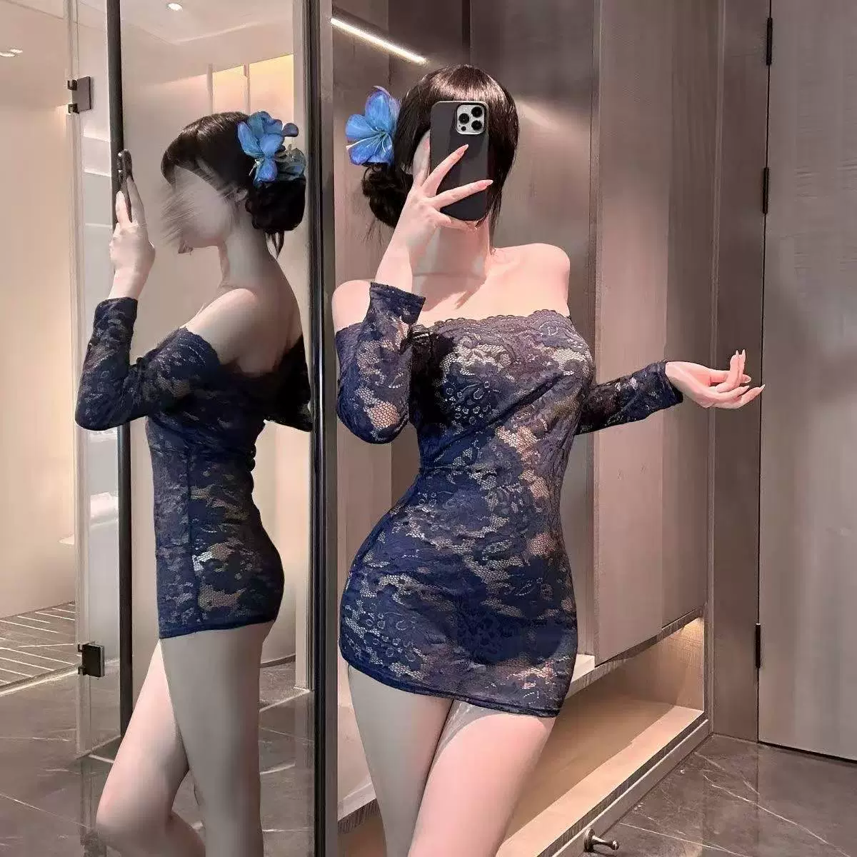 Сексуальное женское белье, женская кружевная юбка на бедрах, униформа, сексуальный прозрачный костюм на одно плечо, горячий костюм секретарши, страстная юбка горничной