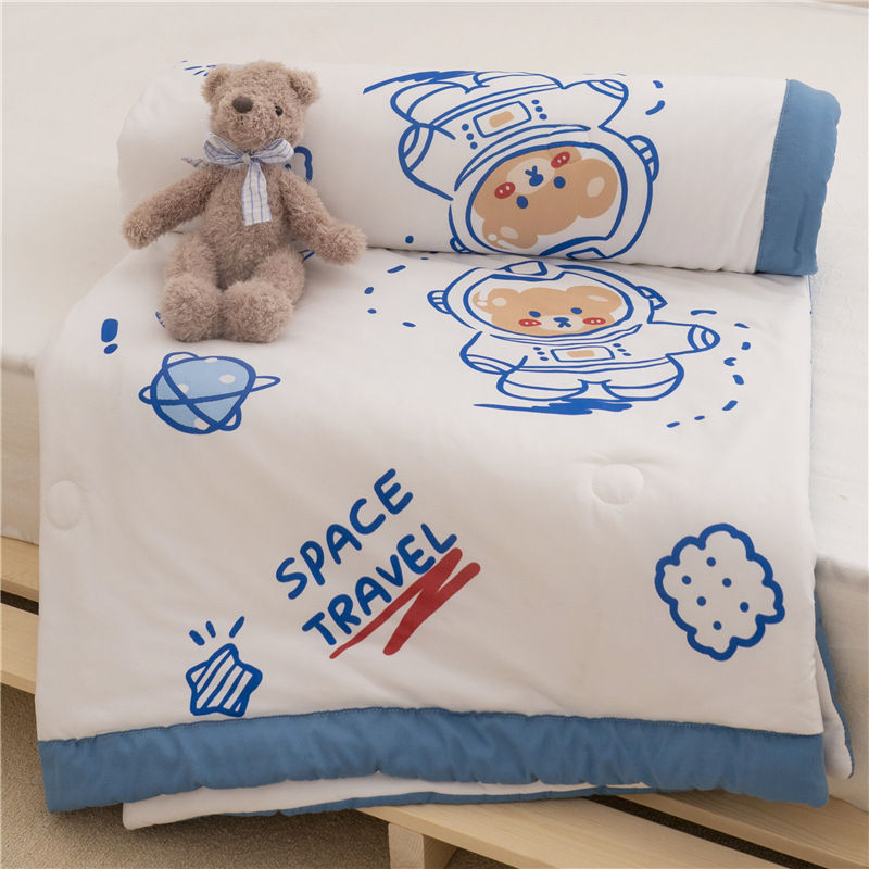 [Starry bear]Knitted Cotton Cool in summer ins fresh children Cartoon summer quilt One piece On behalf of