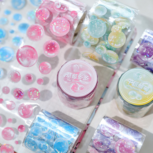 Early Foam PET Tape Color Bubble Guka Series Special-shaped Die Cutting Handbook DIY Decorative Stickers 6 Types