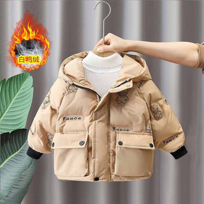 Chaqueta de plumón color caqui