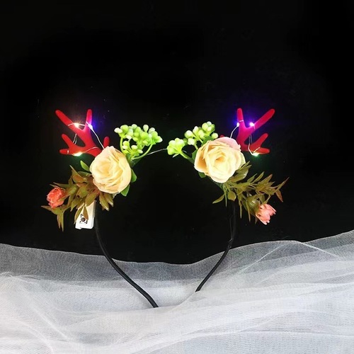 Summer new style deer antler headband super fairy light up photo internet celebrity cute hair accessories night market stalls scenic spot street stalls wholesale