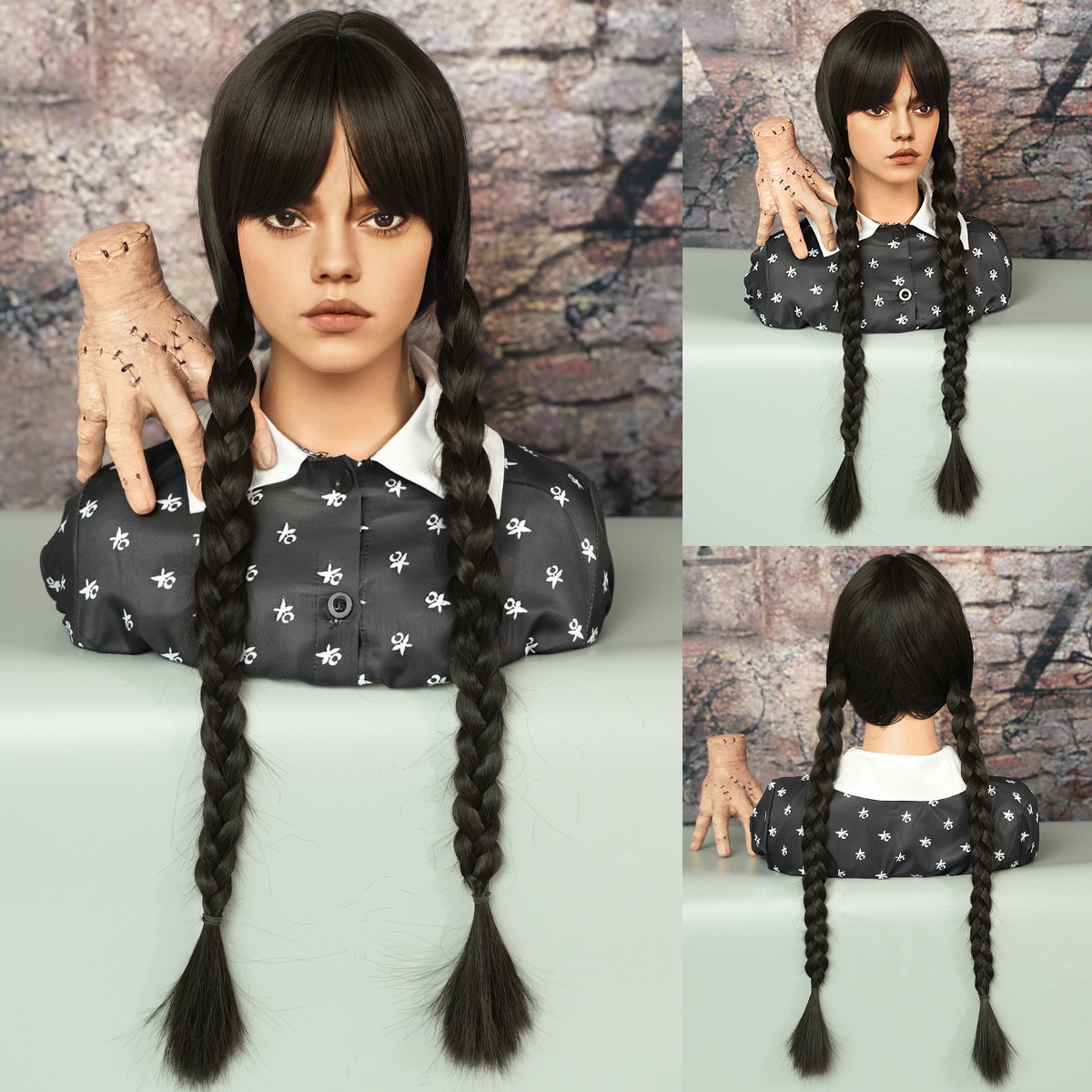 Dos trenzas, negro.
