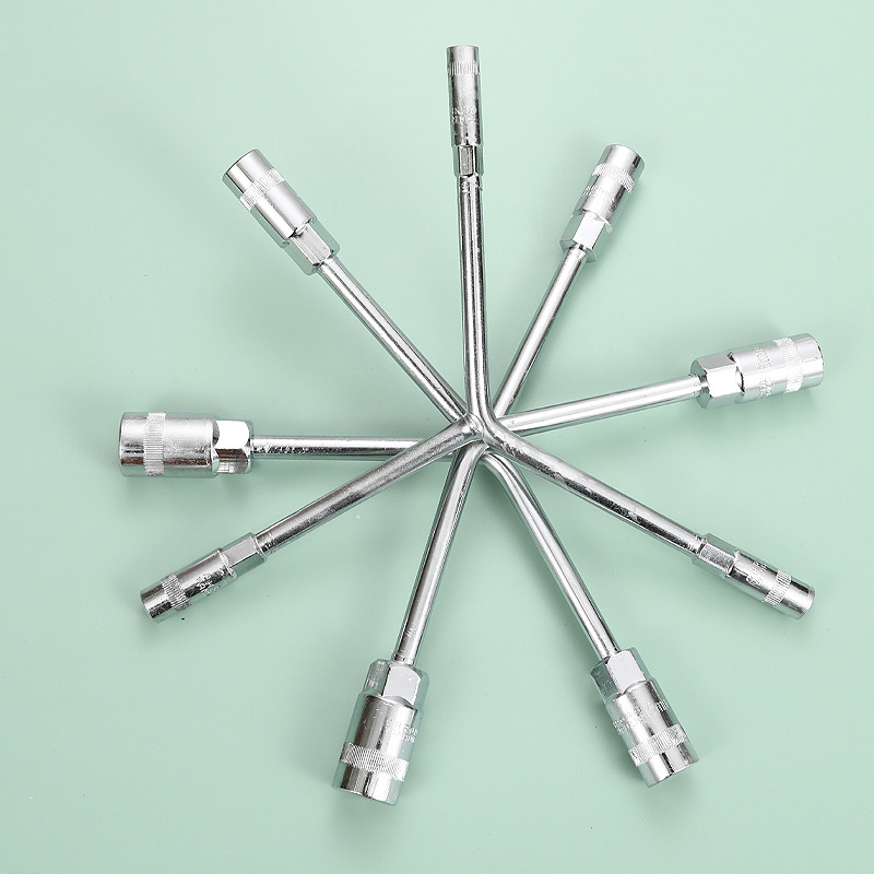 Llave de zócalo tipo Y cromada de fábrica Llave de tres horquillas alargada Herramienta de reparación de llave hexagonal de 3 cabezas