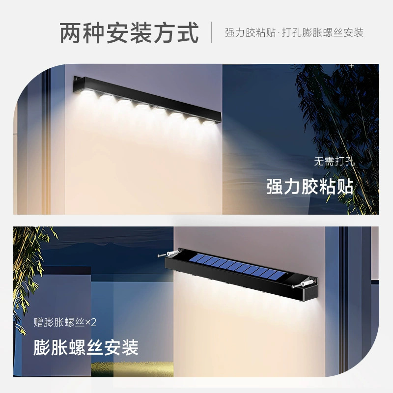ソーラー式屋外ガーデンライト 新型 家庭用 白色/暖色系 壁掛け照明 店舗看板照明 雰囲気照明 ウォールウォッシャーライト 卸売|undefined