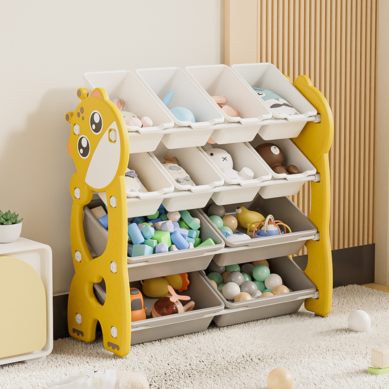 English and House Living Room Baby Toy Rack Toy Cabinet Large Capacity Multi-layer Storage Shelf Toy Storage Cabinet