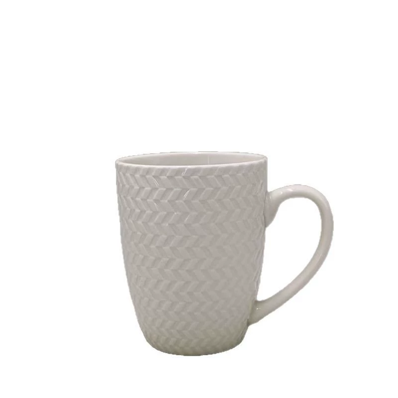 Чистая белая керамическая чашка с простой рельефной надписью mug кофе большая вместимость молочная чашка для питья воды офис