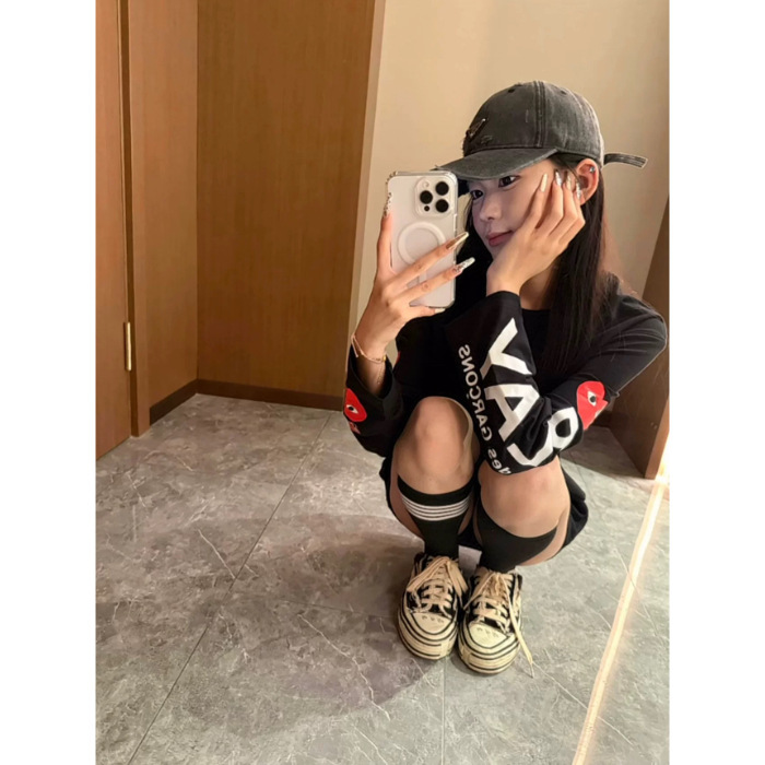 设计感小众纯棉袖子印花长袖t恤女春秋季2025新款宽松打底衫上衣|undefined