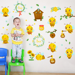 跨境亞馬遜蜜蜂節bee牆貼紙 自粘臥室裝飾兒童房貼畫卡通昆蟲貼紙