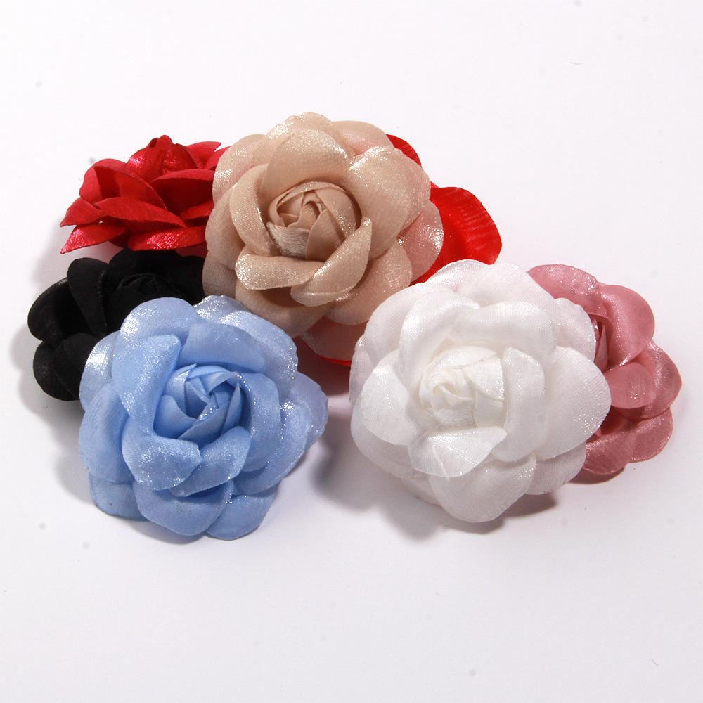 Floral accessories, pre-shaped roses and camellias, handmade three-dimensional 5cm DIY corsage accessories, semi-finished shoe and hat accessories