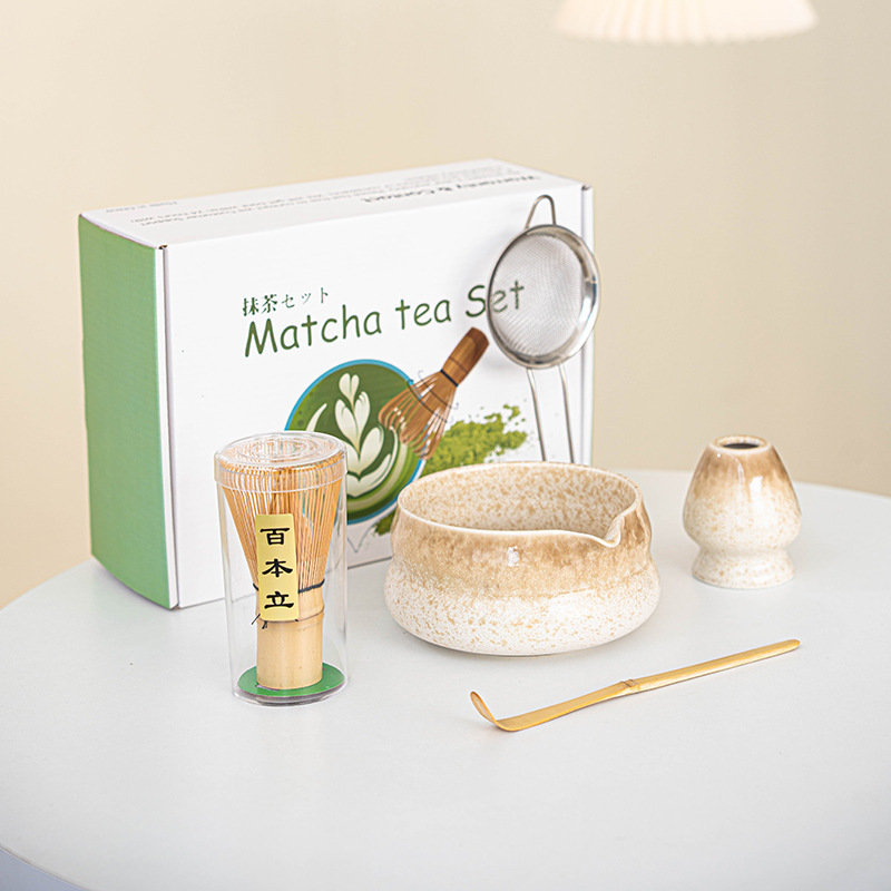 国境を越えた抹茶茶器専門窯釉百本立茶筌日本抹茶セット注ぎ口付き抹茶ボウル高価値|undefined