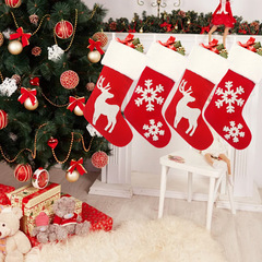 クリスマスデコレーション 大きなクリスマスソックスギフトバッグ ニットレッドソックス クリスマスツリーデコレーション 雪だるま トナカイ