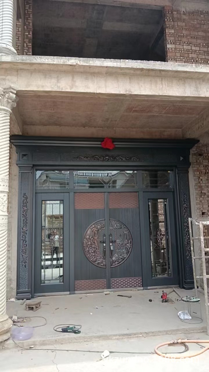 锌合金四开别墅玻璃大门