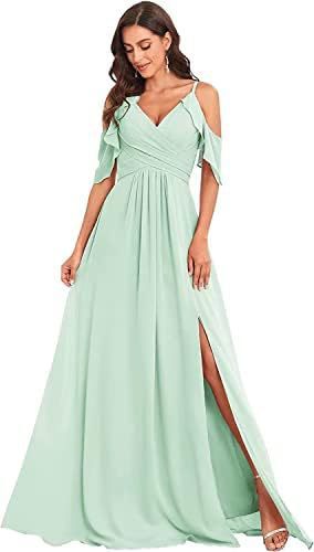 Vestido de dama de honor de gasa sin tirantes adecuado para vestidos de boda con tirantes abiertos Vestido de fiesta de boda con pliegues