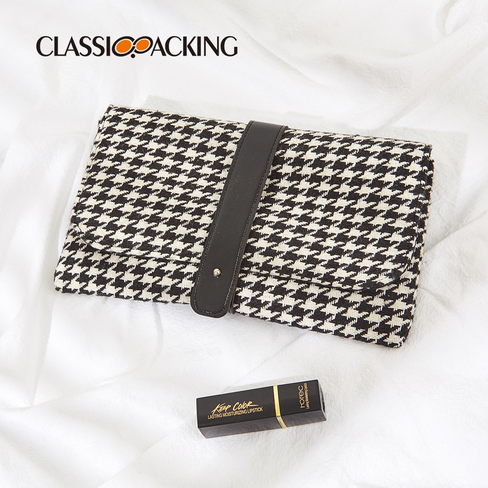 Bolso de alto grado del todo-fósforo de las mujeres del embrague de aspecto alto bolso multifuncional del almacenamiento del houndstooth bolso de la identificación del monedero de la moneda