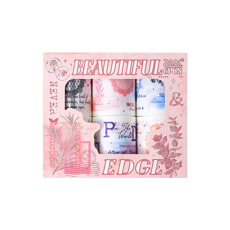 Ritmo de pétalo y cinta de libro de mano de papel juego de caja de sal transfronteriza libro de mano cinta de material de decoración de collage de bricolaje