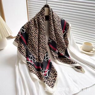 Four-leaf flower 90*90 large square scarf ladies cotton and linen scarf fashion thin shawl linen Hui turban wholesale
