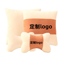 厂家批发汽车头枕抱枕定LOGO礼品中空棉头枕抱枕套装P308舒适透气
