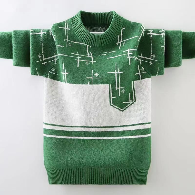 Boys' Sweater 2025 New Warm Clothing Children's Thickened Winter Fashion for Older Boys and Teenagers in Stock Casual