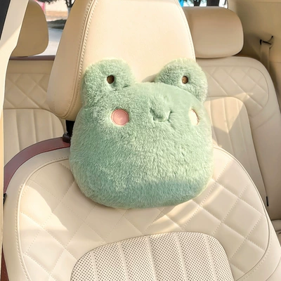 Cartoon plush car headrest Headrest - kawaii-frog-headrest