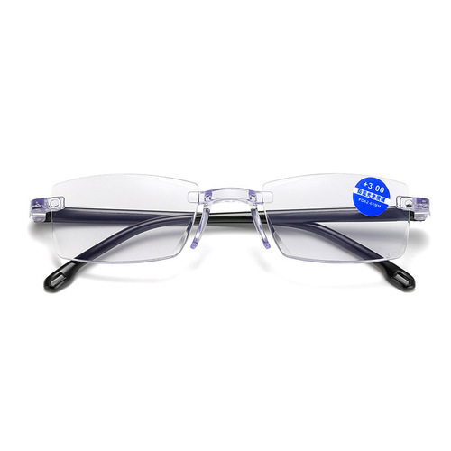 Anti-blue light reading glasses wholesale from street vendors, ultra-light rimless reading glasses with diamond edge, manufacturer of reading glasses