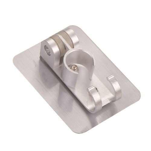 Space aluminum punch-free shower hook bracket silver adjustable bathroom shower head hose fixed base