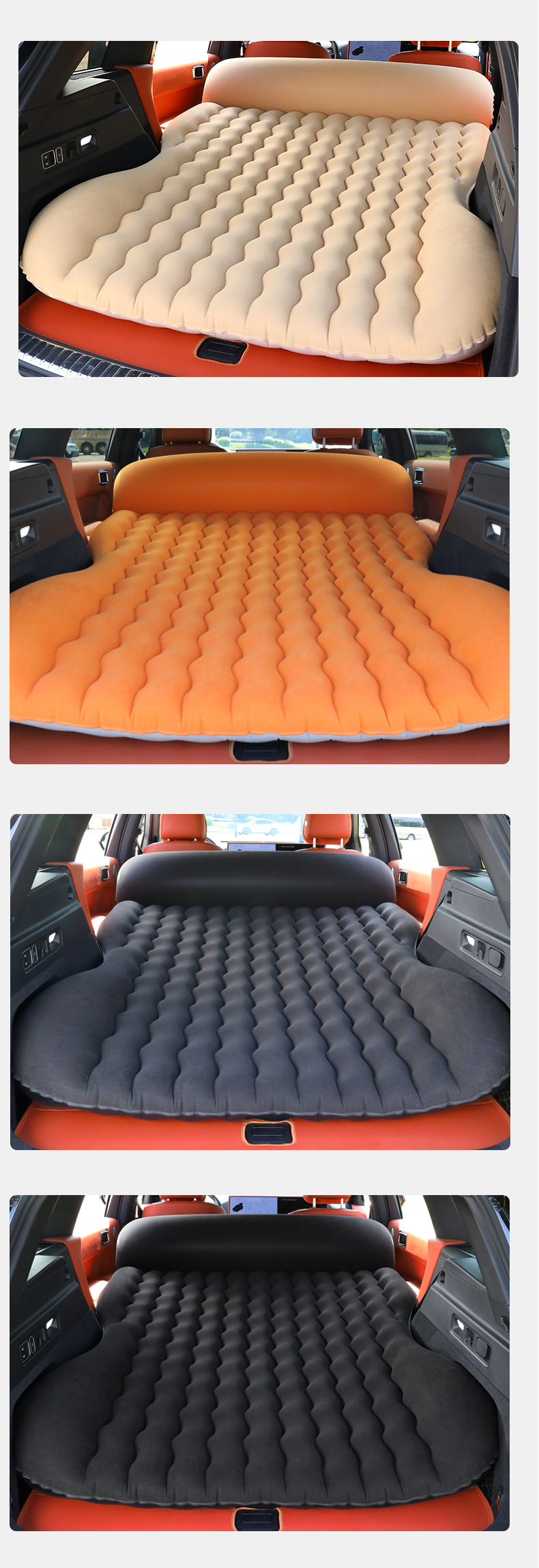 Car Inflatable Bed Suv Trunk Inflatable Mattress Fully Automatic Air Bed Camping Style Travel Car Rear Sleeping Pad