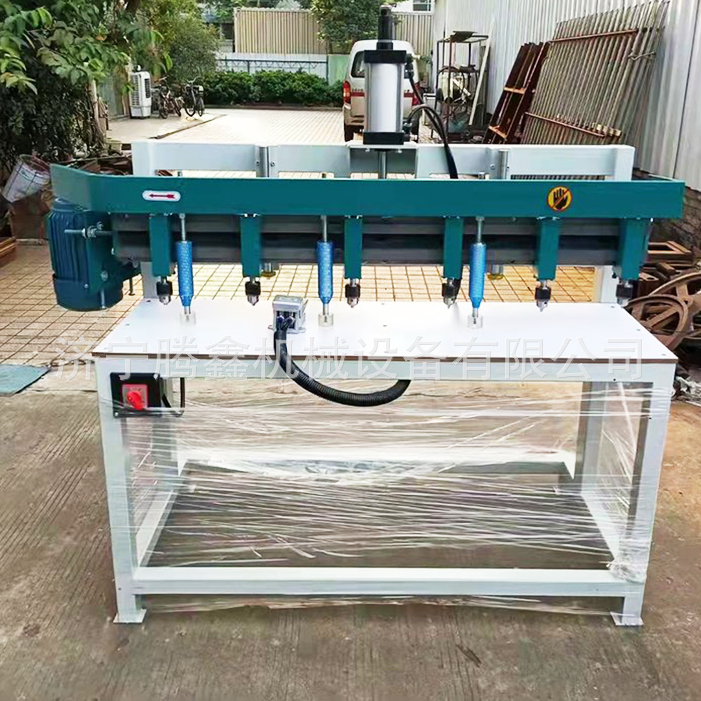 立式木工群钻 4头6头8头气动多轴钻 木工机械垂直可调钻孔机 厂家