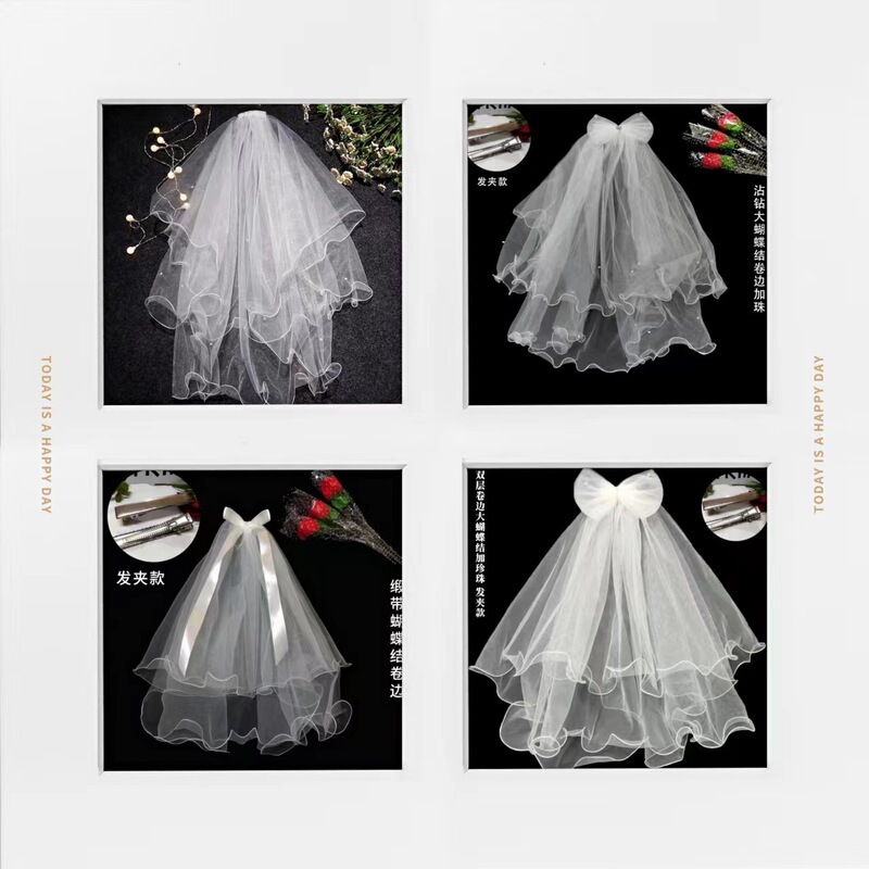 New Bridal Short Veil Super Fairy Mori Style Cyber Celebrant Photo Props Wedding Wedding Dress Veil Headwear Veil