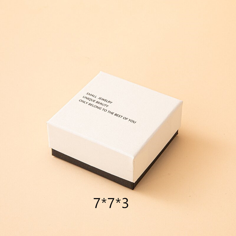Fábrica en stock blanco negro caja de joyería luz lujo anillo pendientes caja de embalaje de la joyería